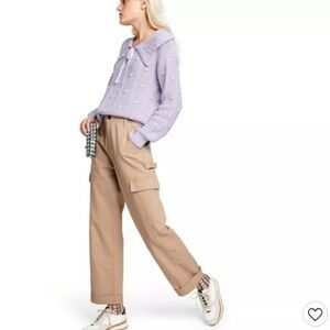 Sandy Liang x Target Mid Rise Straight Leg Cargo Pants Khaki AH.